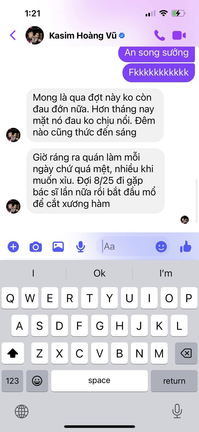 Kasim Hoàng Vũ gầy rộc vì bạo bệnh: