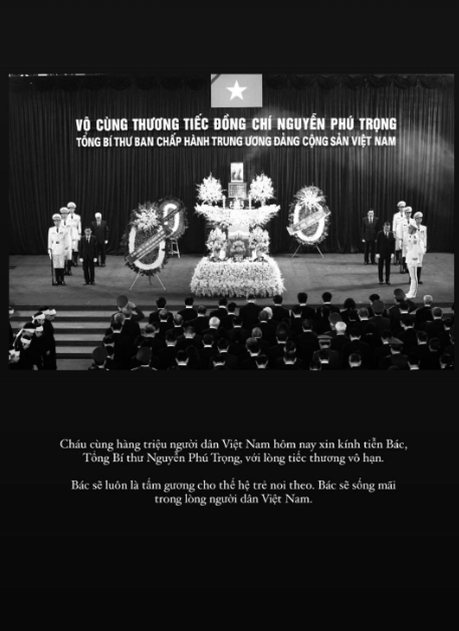 Nhiều nghệ sĩ Việt đến viếng và gửi lời thành kính tiếc thương Tổng bí thư Nguyễn Phú Trọng- Ảnh 10. Nhiều nghệ sĩ Việt đến viếng và gửi lời thành kính tiếc thương Tổng bí thư Nguyễn Phú Trọng- Ảnh 10.