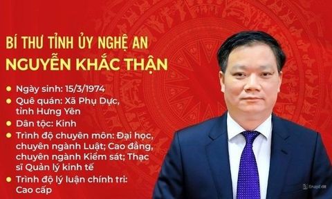 Ông Nguyễn Khắc Thận, Bí thư Tỉnh ủy Nghệ An được bầu vào Ban Chấp hành Trung ương khoá XIV
