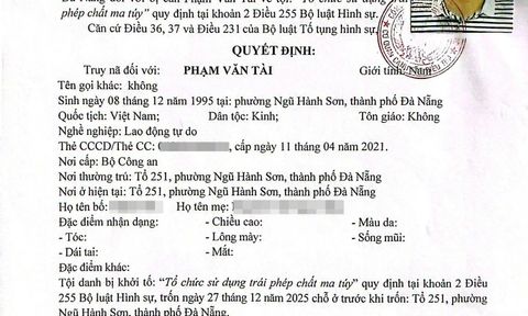 Quyết định truy nã Phạm Văn Tài SN 1995, bất kỳ ai cũng có quyền bắt giữ