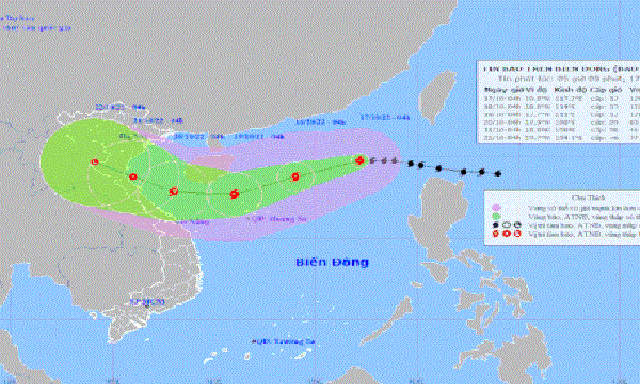 Bão số 6 giật cấp 14 và có khả năng mạnh thêm, còn cách Hoàng Sa khoảng 700km