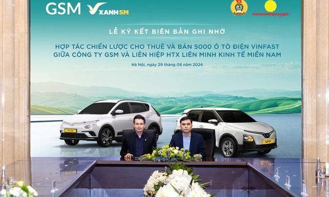 Liên hiệp Hợp tác xã tài xế taxi công nghệ lớn nhất Việt Nam mua thuê 5.000 ô tô điện VinFast từ GSM