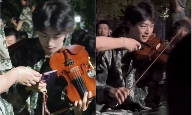 Clip: Nam sinh tựa đầu bên đàn violin, đẹp tựa 