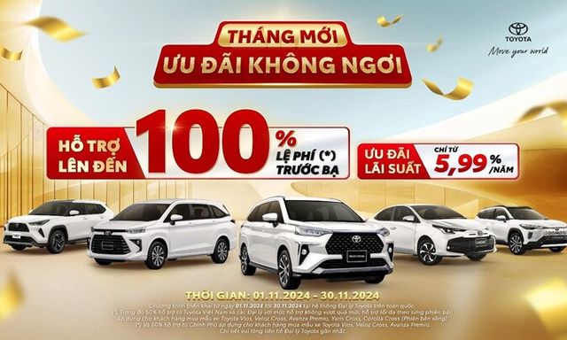 Cơ hội cuối cùng để sở hữu xe Toyota với ưu đãi 100% lệ phí trước bạ