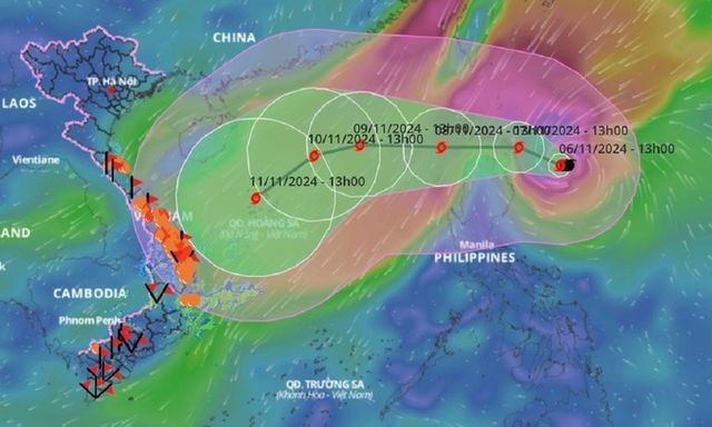 Thời tiết hôm nay ngày 7/11: Bão YINXING giật cấp 17, áp sát biển Đông