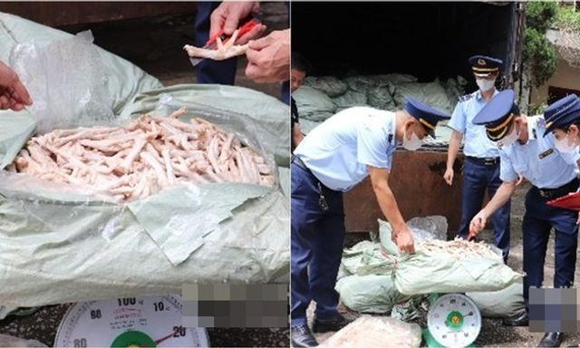 Lạng Sơn: Thu giữ gần 4 tấn chân gà không rõ nguồn gốc, có dấu hiệu chảy nước