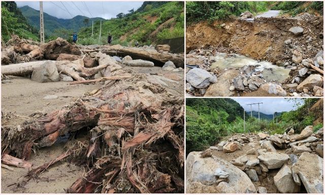 Nghệ An: Nước lũ chia cắt quốc lộ nối vào xã Nhôn Mai, giao thông tê liệt, hơn 7.000 dân bị cô lập