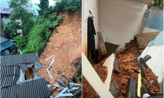 Hiện trường vụ sạt lở vùi lấp khu trọ ở Thái Nguyên, một nam sinh tử vong