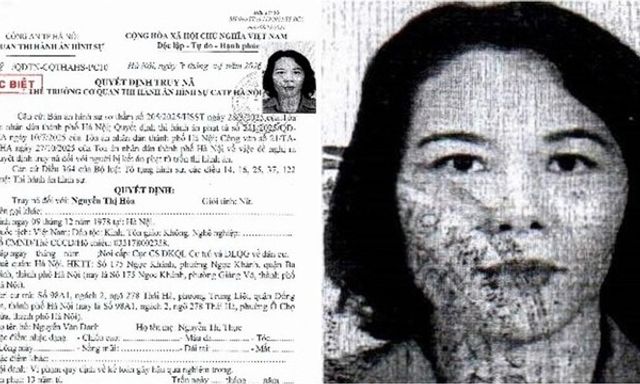 Công an Hà Nội truy nã Nguyễn Thị Hòa