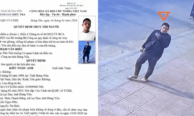 Công an Hưng Yên phát lệnh truy tìm cùng hình ảnh nghi phạm sát hại 2 phụ nữ
