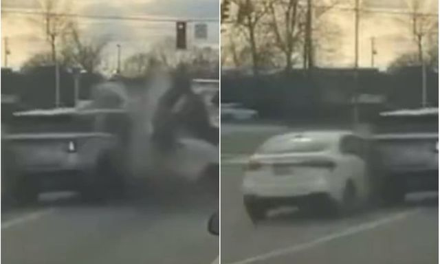 Clip: Kinh hoàng cảnh nữ tài xế đạp nhầm chân ga, tông 3 ô tô đang dừng đèn đỏ