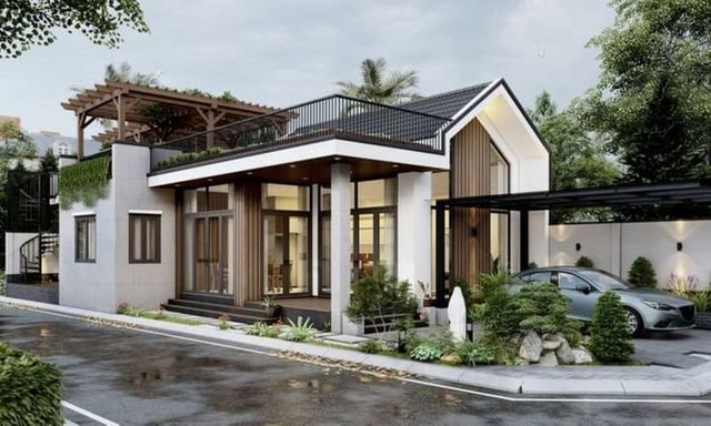 Mẫu biệt thự 1 tầng tân cổ điển