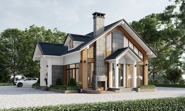 Mẫu biệt thự vườn 1 tầng mái thái