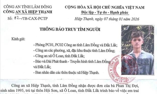 Nam thanh niên mất tích bí ẩn, gia đình không liên lạc được suốt 30 ngày