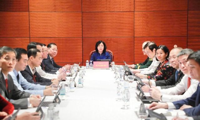 Đại biểu MTTQ, các đoàn thể Trung ương thảo luận Văn kiện Đại hội XIV của Đảng