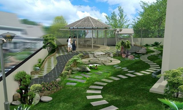 Mẫu tiểu cảnh trước nhà đẹp