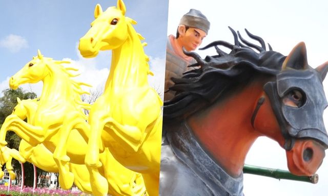 Ngắm linh vật ngựa vàng dũng mãnh, biểu tượng Thánh Gióng uy nghi ở Đà Nẵng