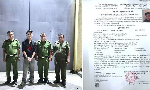 Bắt giữ đối tượng truy nã Phạm Văn Hoàng