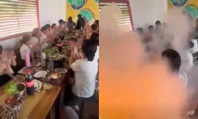 Clip: Kinh hoàng bếp ga phát nổ giữa tiệc sinh nhật, 11 học sinh nhập viện cấp cứu