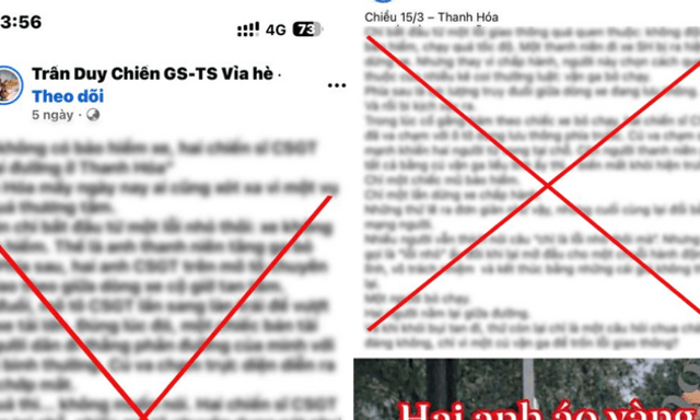 Công an xác minh tài khoản Facebook tung tin giả “2 CSGT tử vong khi truy đuổi xe vi phạm”