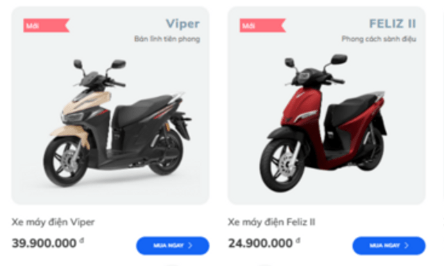 Bảng giá xe máy điện VinFast mới nhất tháng 3/2026