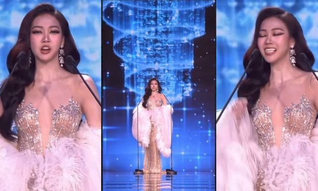 Người đẹp 18 tuổi bất ngờ gặp sự cố rơi răng giả khi đang hô tên trên sân khấu thi hoa hậu