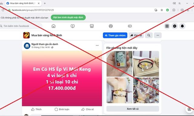 Công an tỉnh Ninh Bình cảnh báo chiêu trò lừa đảo mua bán vàng giá rẻ qua mạng