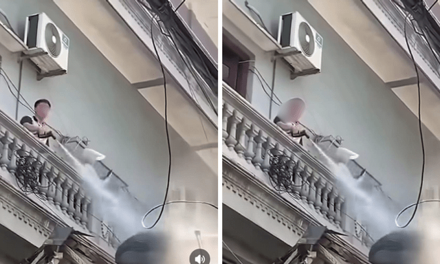 Công an vào cuộc vụ người đàn ông liên tục xịt nước vào thợ tháo dỡ công trình gây bức xúc