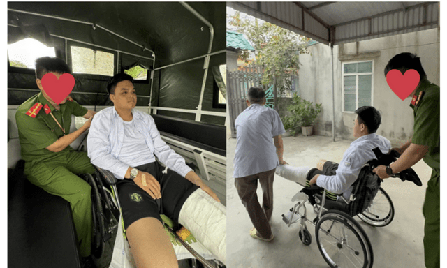 Nam sinh gặp tai nạn gãy đùi trước ngày thi THPT 1 ngày vẫn kịp đến phòng thi