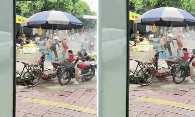  Công an vào cuộc vụ người phụ nữ dùng vòi nước cao áp xịt người bán rau ở Phú Thọ