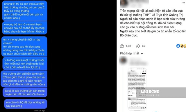 Xôn xao thông tin tố cáo vi phạm thi tốt nghiệp THPT ở Quảng Trị: Công an vào cuộc, Sở GD&ĐT họp khẩn
