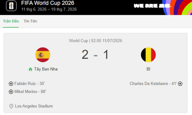 Xác định 2 đội vào bán kết World Cup 2026