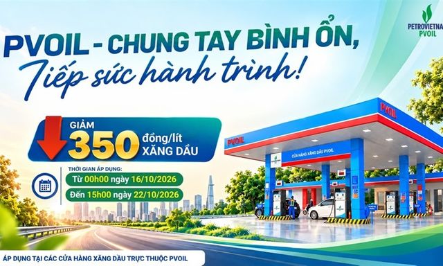 PVOIL giảm giá 350 đồng/lít xăng dầu tại 1.100 cửa hàng trên toàn quốc