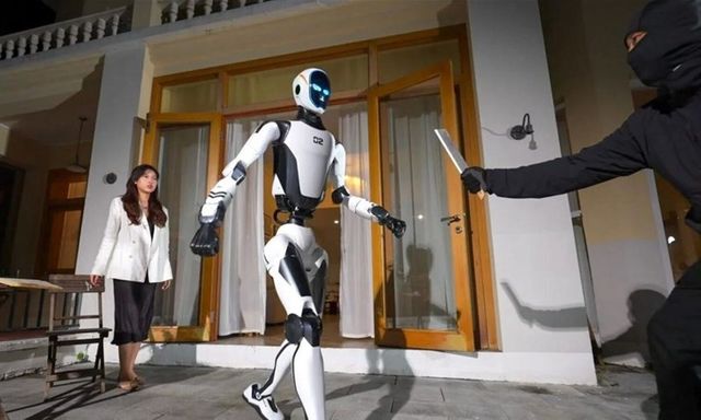 Robot hộ vệ gây chú ý với màn tước dao, nâng ô tô giải cứu người