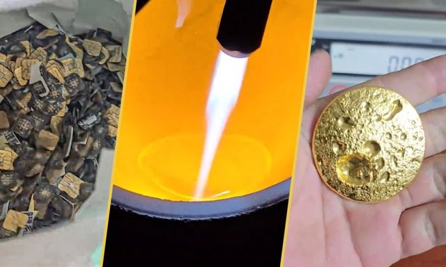 Thợ kim hoàn hướng dẫn chi tiết tách vàng từ SIM điện thoại, thu về gần 6 chỉ vàng