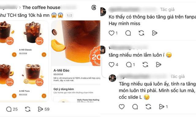 Phê La, The Coffee House đồng loạt tăng giá: Một ly nước có thể lên tới 80.000 đồng, người tiêu dùng nói gì?