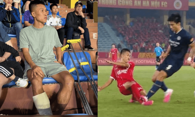 Cái chân phải hai lần gặp chấn thương của Doãn Ngọc Tân: Từng gãy xương mác, nay đứt dây chằng sau pha bóng với Văn Hậu