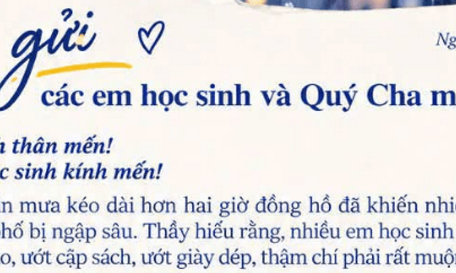 Hiệu trưởng ở TP.HCM viết tâm thư giữa đêm, nhắn học sinh một câu khiến nhiều phụ huynh xúc động