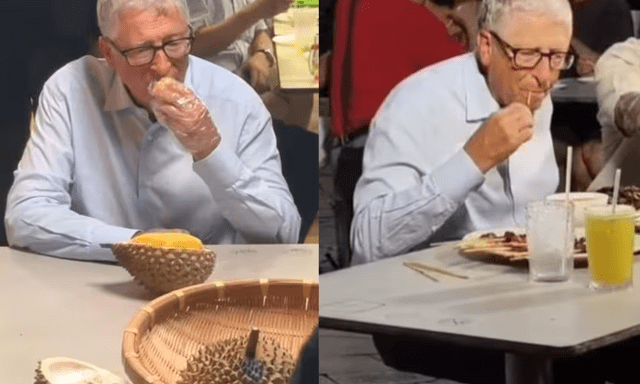 Bắt gặp Bill Gates ngồi ăn sầu riêng 