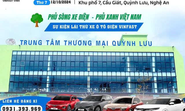 VinFast Vinh - Đường 72m tổ chức sự kiện lái thử xe ô tô điện tại Quỳnh Lưu