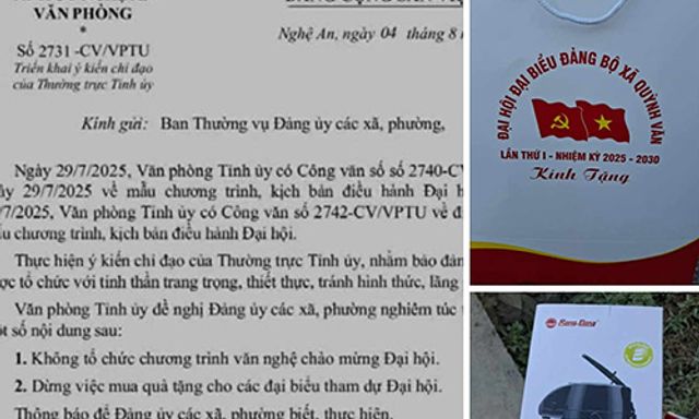 Nghệ An: Đại biểu tham dự Đại hội Đảng bộ xã được tặng quà