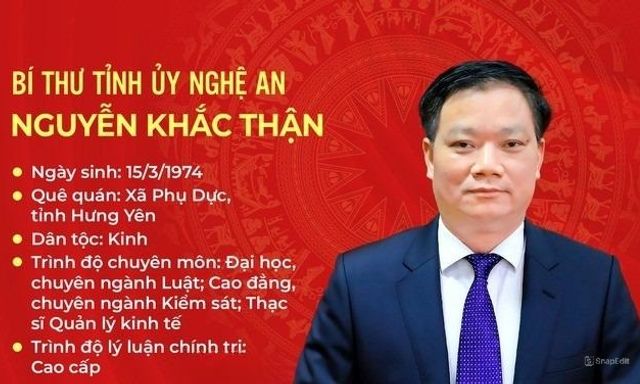 Ông Nguyễn Khắc Thận, Bí thư Tỉnh ủy Nghệ An được bầu vào Ban Chấp hành Trung ương khoá XIV