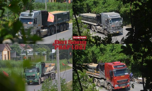 Nghệ An: Xe đầu kéo chở cát không phủ bạt che chắn lưu thông trên đường Hồ Chí Minh