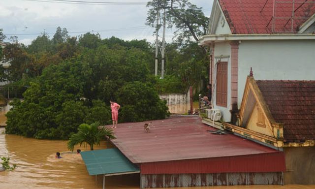 Nghệ An: Biển nước bao vây nhà cửa, tài sản người dân sống bên bờ sông Con