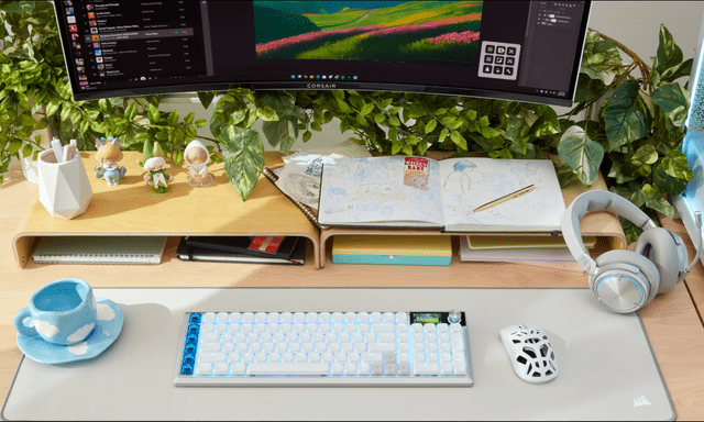 CORSAIR tung bàn phím siêu mỏng 18 mm, tần số lấy mẫu 8000 Hz và tích hợp Stream Deck ngay trên phím bấm