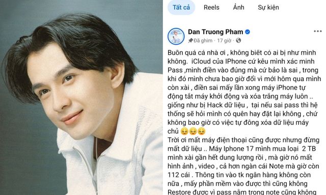Đan Trường mất sạch dữ liệu iPhone vì nhập sai mật khẩu nhiều lần: cẩn thận với tính năng 