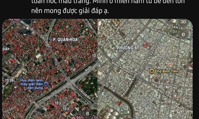 Vì sao nóc nhà Hà Nội toàn màu đỏ còn TP.HCM lại trắng xóa khi nhìn từ trên không?