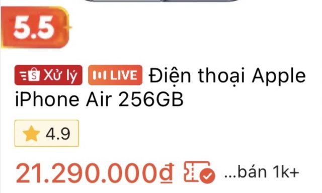 Từng có giá ngang iPhone 17 Pro, iPhone Air giờ 