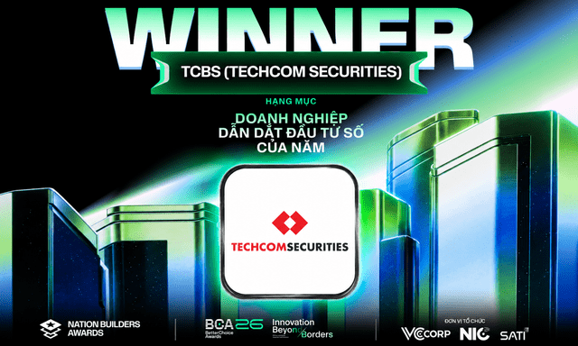Better Choice Awards 2026: TCBS (Techcom Securities) được vinh danh Doanh nghiệp dẫn dắt đầu tư số của năm