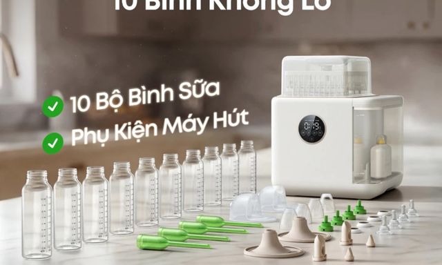 Rửa, tiệt trùng, sấy, bảo quản: Một chiếc máy 